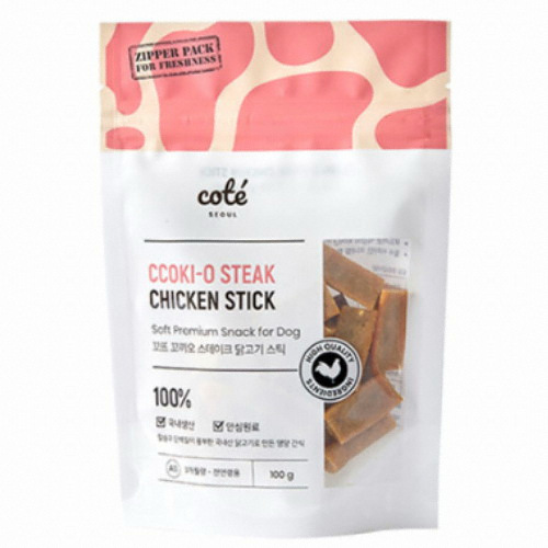 브랜드시터 꼬뜨 꼬끼오 스테이크 닭고기 스틱 100g (5개)