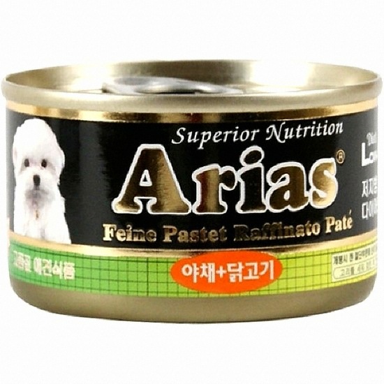 아리아스 원형캔 야채+닭고기 100g