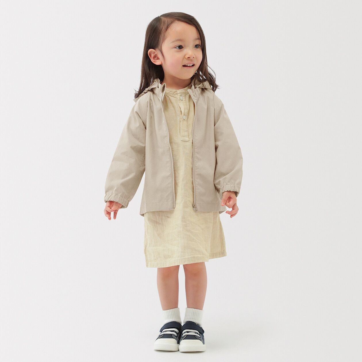 MUJI 아기 발수 후드 부착 재킷 남여공용 베이비 CC271A5A 카키그린 베이비100