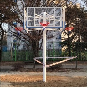 우리 고정식농구대 WR3135K 3면 원기둥 일반림