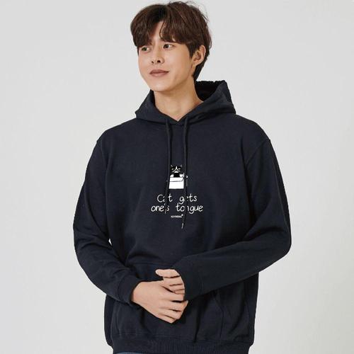 고양이 꿀먹은 벙어리 맨투맨 후드티 W7DD8A4