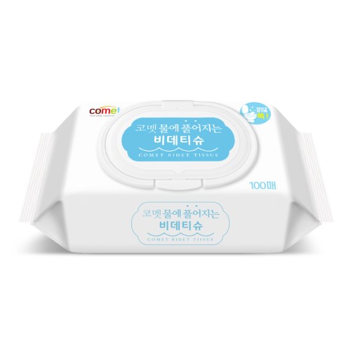 쿠팡 코멧 물에 풀어지는 비데티슈 캡형 100매 (30팩)