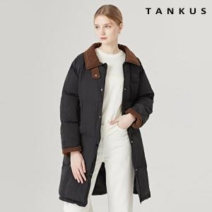 탱커스 여성 코듀로이 배색 롱 패딩점퍼 TW4JP030L0