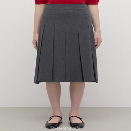 쉬즈미스 여성 플리츠 미디 스커트 SWWSKP32090_이미지