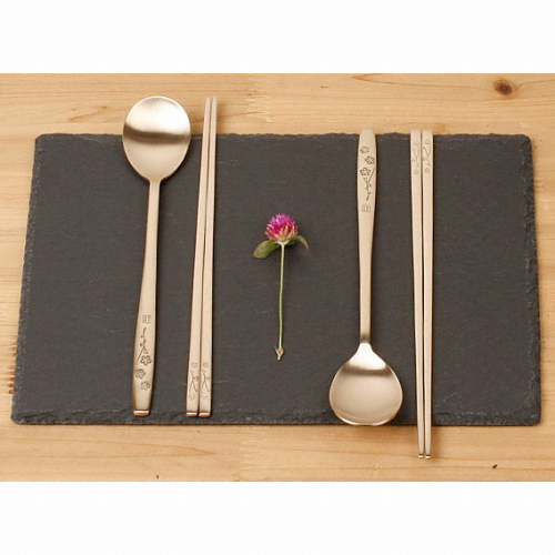 명성유기 매화 한식수저세트 (2인)_이미지