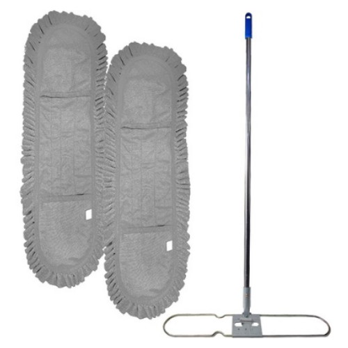 월드크린 극세사 리스킹 그레이 60cm 2개 + 판 + 스텐자루 세트_이미지