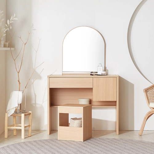 트루베퍼니처 에세이 블랑 아치형 거울 콘솔 화장대 900_이미지