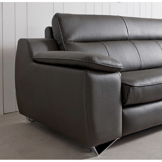 스코나 알몬드 천연통가죽 소파 4인용 (스툴포함)_이미지