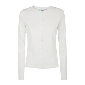 블루걸 BLUGIRL 화이트 롱 슬리브 버튼업 도트 패턴 가디건 RA5098M