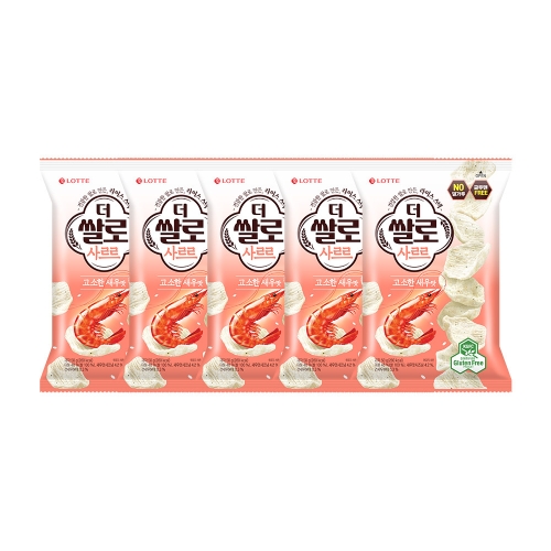 롯데제과 더 쌀로 사르르 고소한 새우맛 50g (5개)