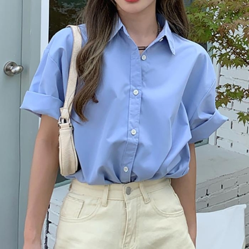  짝꿍닷컴 베이직한 여성 패션 반팔 셔츠 LK-S017