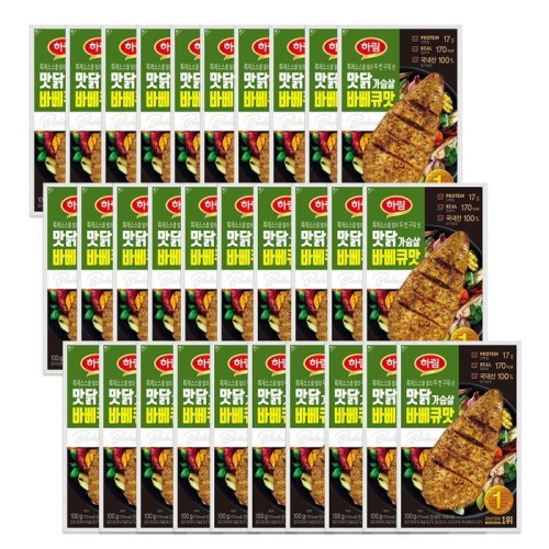 하림 맛닭가슴살  바베큐맛 100g (30개)