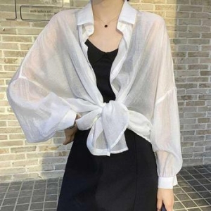 ONM 여자 여름 휴가 룩 바캉스 코디 시스루 남방 셔츠 32617926
