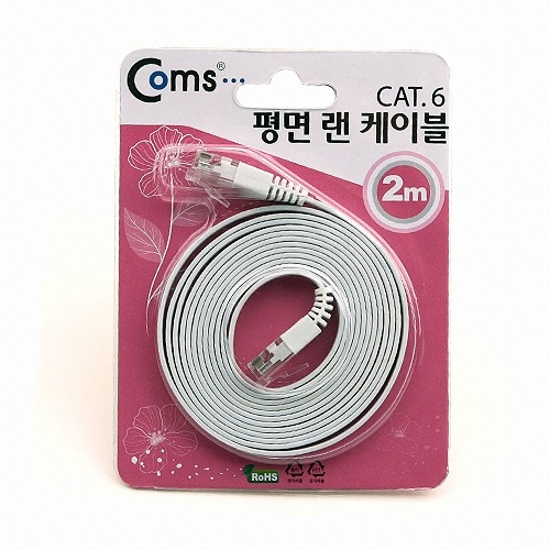 라이트컴 COMS CAT.6 평면 다이렉트 랜케이블 (BC364, 2m)_이미지