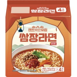 CJ ENM 텐트밖은유럽 쌈장라면 135g (4개)_이미지