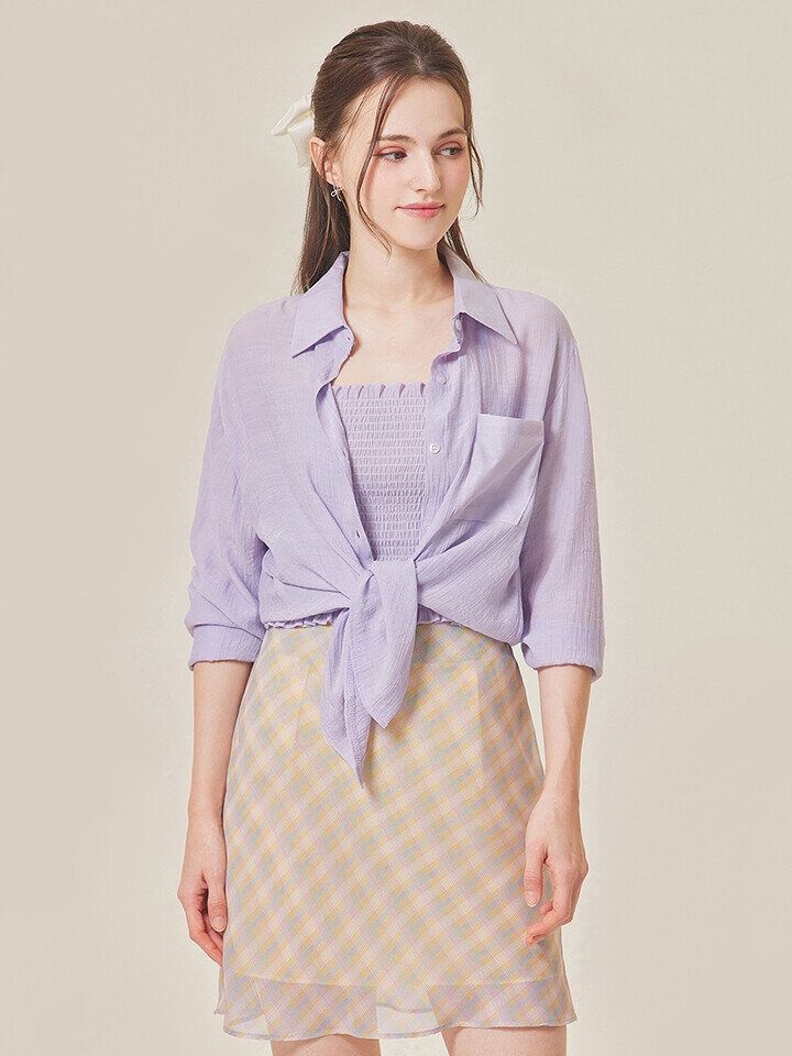 블루레이스 2SET 시스루 블라우스+스모크 탑_B6M1BL5531