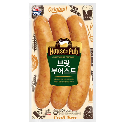 사조대림 House&Pub 브랏부어스트 300g (5개)