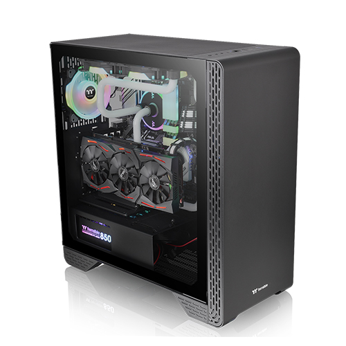 써멀테이크 S300 강화유리 (블랙)_이미지