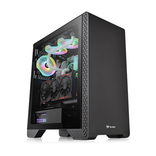 써멀테이크 S300 강화유리 (블랙)_이미지
