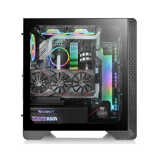 써멀테이크 S300 강화유리 (블랙)_이미지