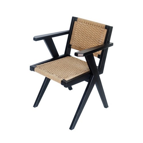 히트가구 HZY3161 애쉬 원목 라탄 암체어