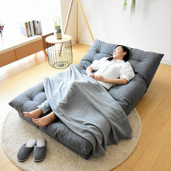 자네트가구 플러브 접이식 패브릭 소파베드 2인용 (스툴포함)