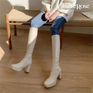  디자이어로즈 여자 대학생 블록힐 플랫폼 미디부츠 7.5cm S7352849