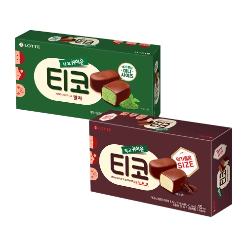 롯데제과 티코 말차 510ml x 1개 + 다크초코 510ml x 1개