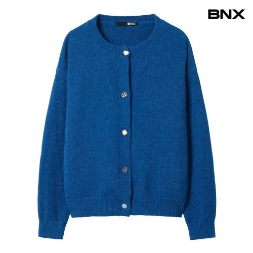 BNX 여성 라운드 버튼 포인트 니트 가디건 BX3CD001L0_이미지