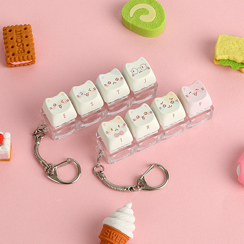 SPM 고양이 MBTI 키보드키링 키캡키링 기계식 딸깍이 청축 키홀더 4구 열쇠고리이미지입니다. 누르면 해당 게시물로 새창이동합니다.