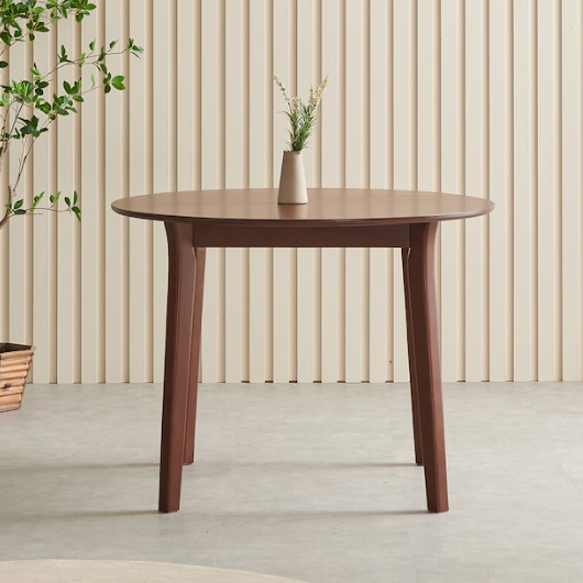 라로퍼니처 발리 원형 고무나무 원목 식탁 1000 (의자4개)_이미지