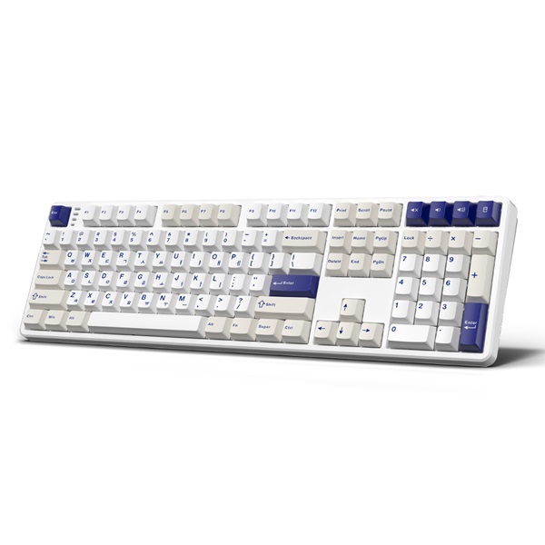 한성컴퓨터 GK798PRO 유무선 기계식 메탈 화이트 (딥블루 뽀송)_이미지