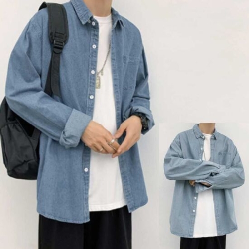포맨 쿠디 남성용 루즈핏 봄패션 청남방 데님 베이직 코디 W8D7E92 W8D7E92