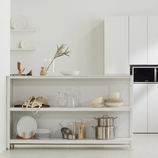 크라운퍼니쳐 노아 심플 화이트 아일랜드 대리석 홈바 식탁 900x600 (의자별도)_이미지