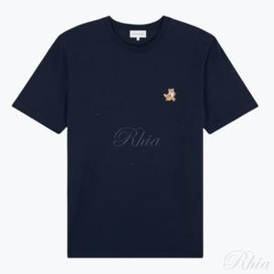 메종키츠네 남성 스피디 폭스 패치 반팔 네이비_MM00125KJ0008 P476