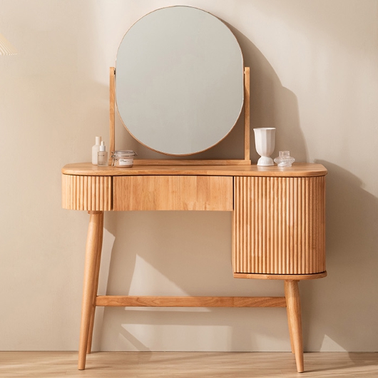 잉글랜더  웨스트 원목 템바보드 콘솔 수납 화장대 1000 (원목거울포함)