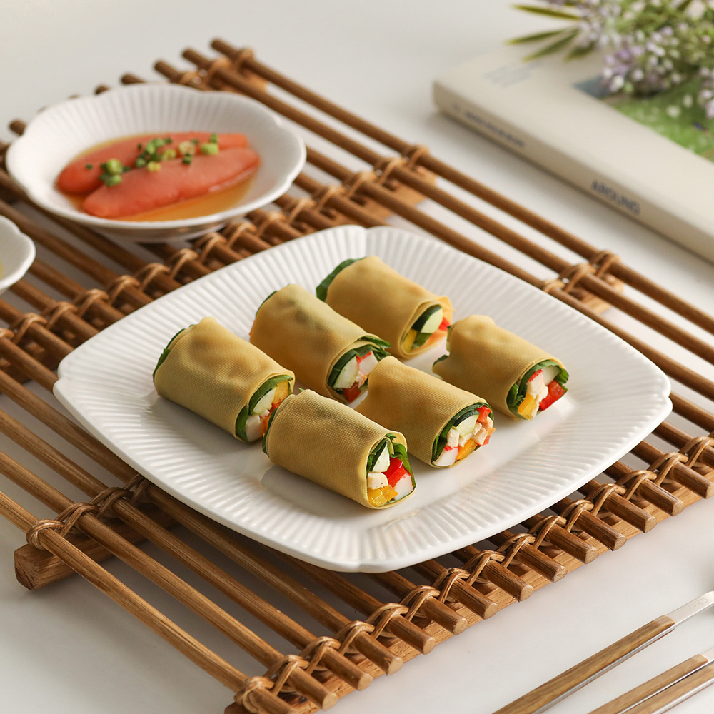 순백 화이트 도자기 정사각접시 대