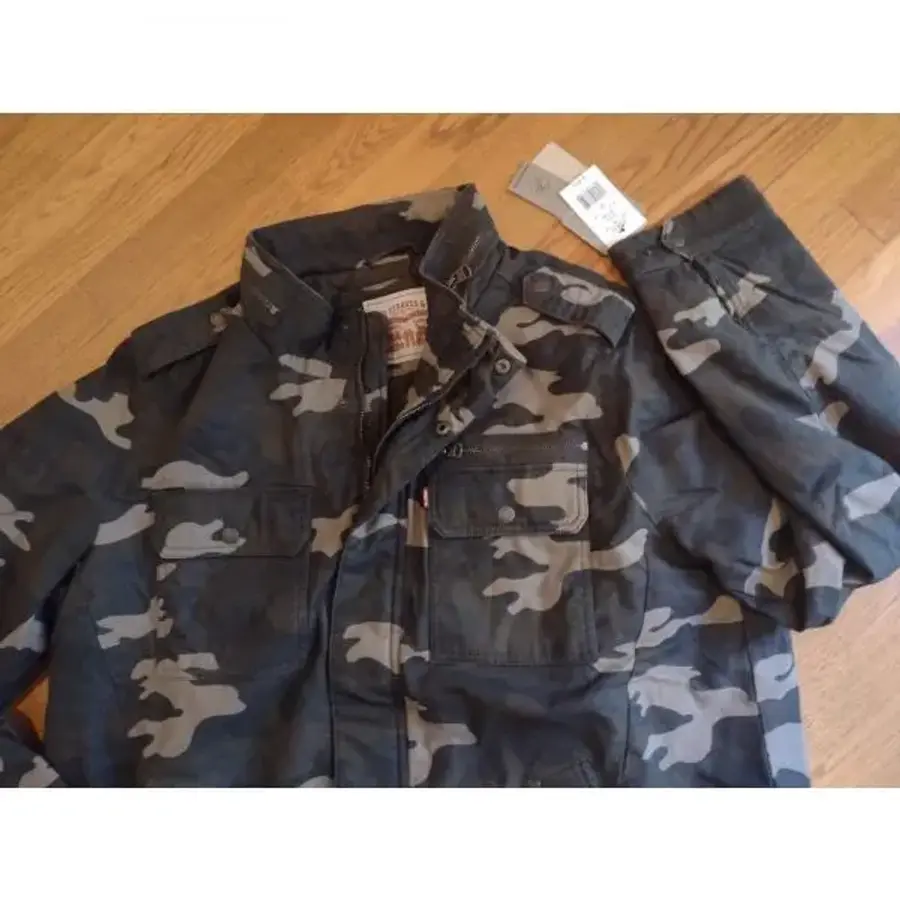 리바이스바디웨어 남성 워시드 코튼 밀리터리 재킷 코트 그린 카모 5562210