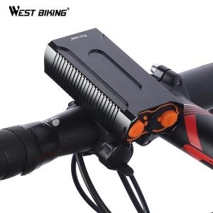 WEST BIKING 방수 자전거 조명 최대 2400LM USB 충전 사이클링 라이트 전면 램프 미등 LED 2 개
