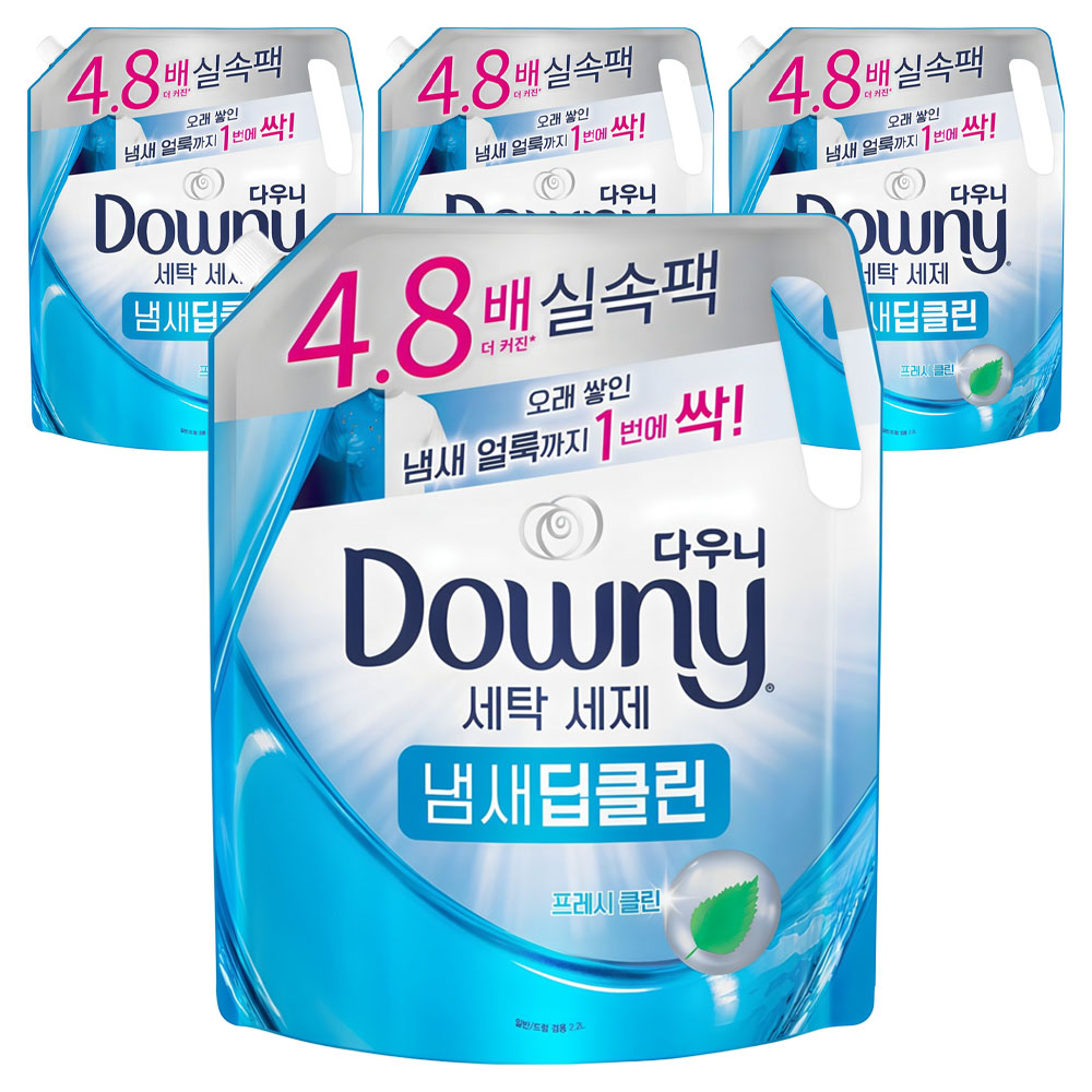 P&G 다우니 냄새딥클린 프레시클린 리필 2.2L (4개)