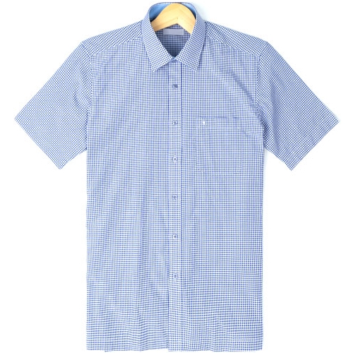 레디핏 사각체크 레귤러 반팔 와이셔츠 RFV21413_이미지