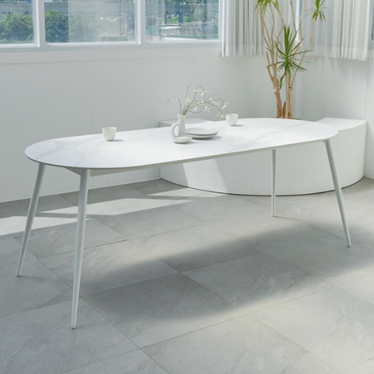 나무뜰 어반 12T 타원 포세린 세라믹 식탁 1800 (의자별도)_이미지