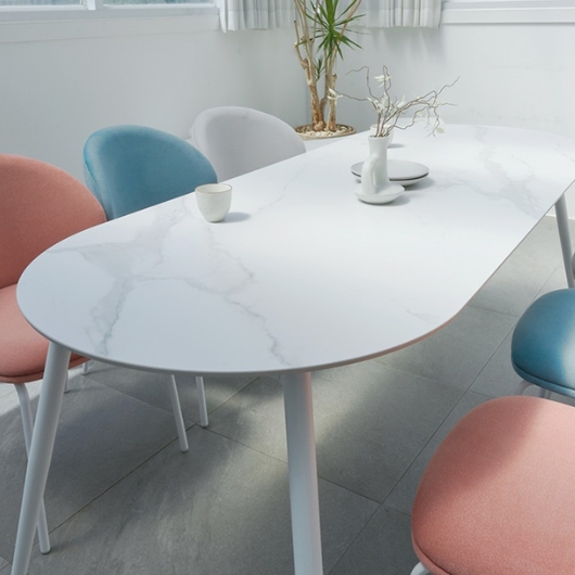 나무뜰 어반 12T 타원 포세린 세라믹 식탁 1800 (의자별도)_이미지