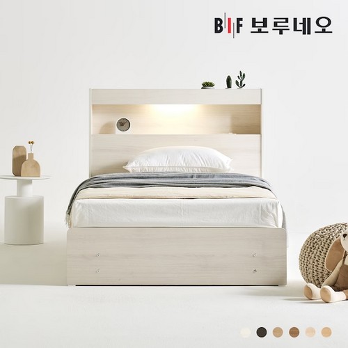 BIF보루네오 루나Po 3서랍 수납 LED침대 SS (유로탑본넬)_이미지