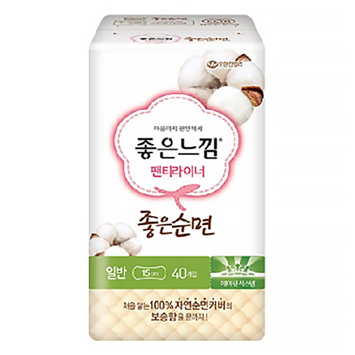 좋은느낌 좋은순면 팬티라이너 일반 40개 (2팩(80개))_이미지