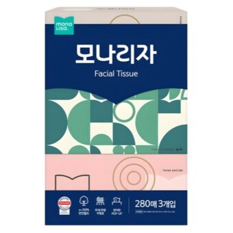 모나리자 미용<b>티슈</b> 280매 (3입)