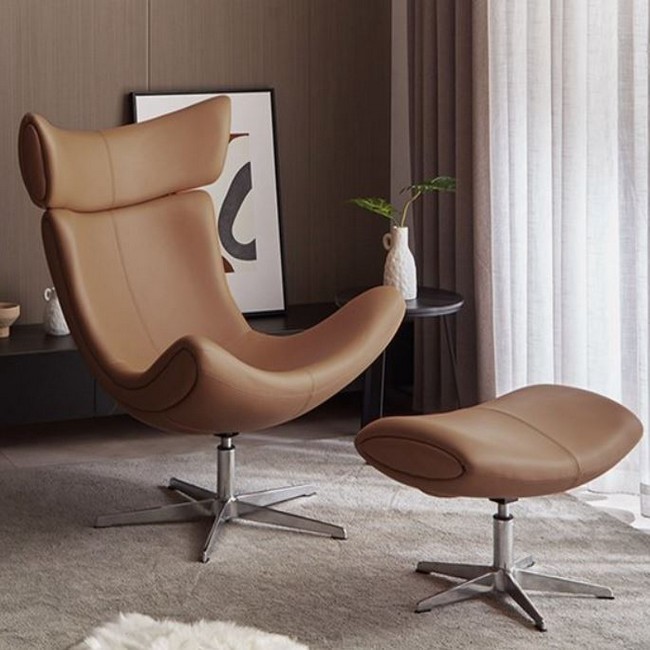 노르딕 천연가죽 의자 1인용