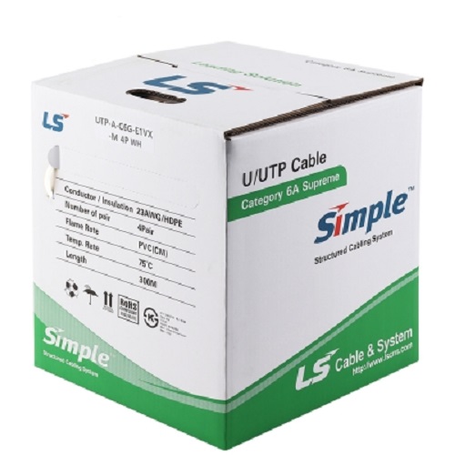 LS전선 UTP-A-C6G-E1VX-M CAT.6A UTP 랜케이블 (300m, 화이트)