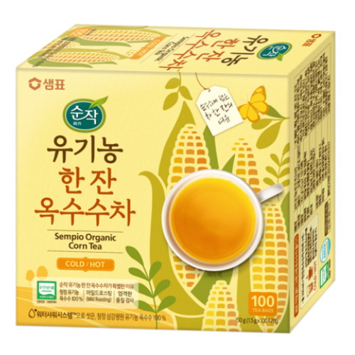 샘표식품 순작 유기농 한 잔 옥수수차 100T이미지입니다. 누르면 해당 게시물로 새창이동합니다.