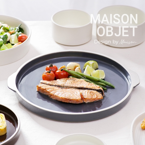 윤도자기 차곡 양손 메인플레이팅접시